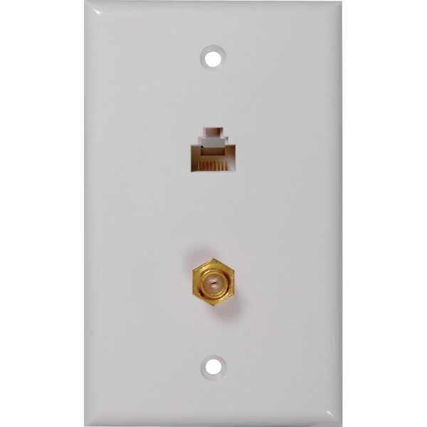 Rca CAT-5E/6 F and Coaxial Connector Wall Plate TPH557R